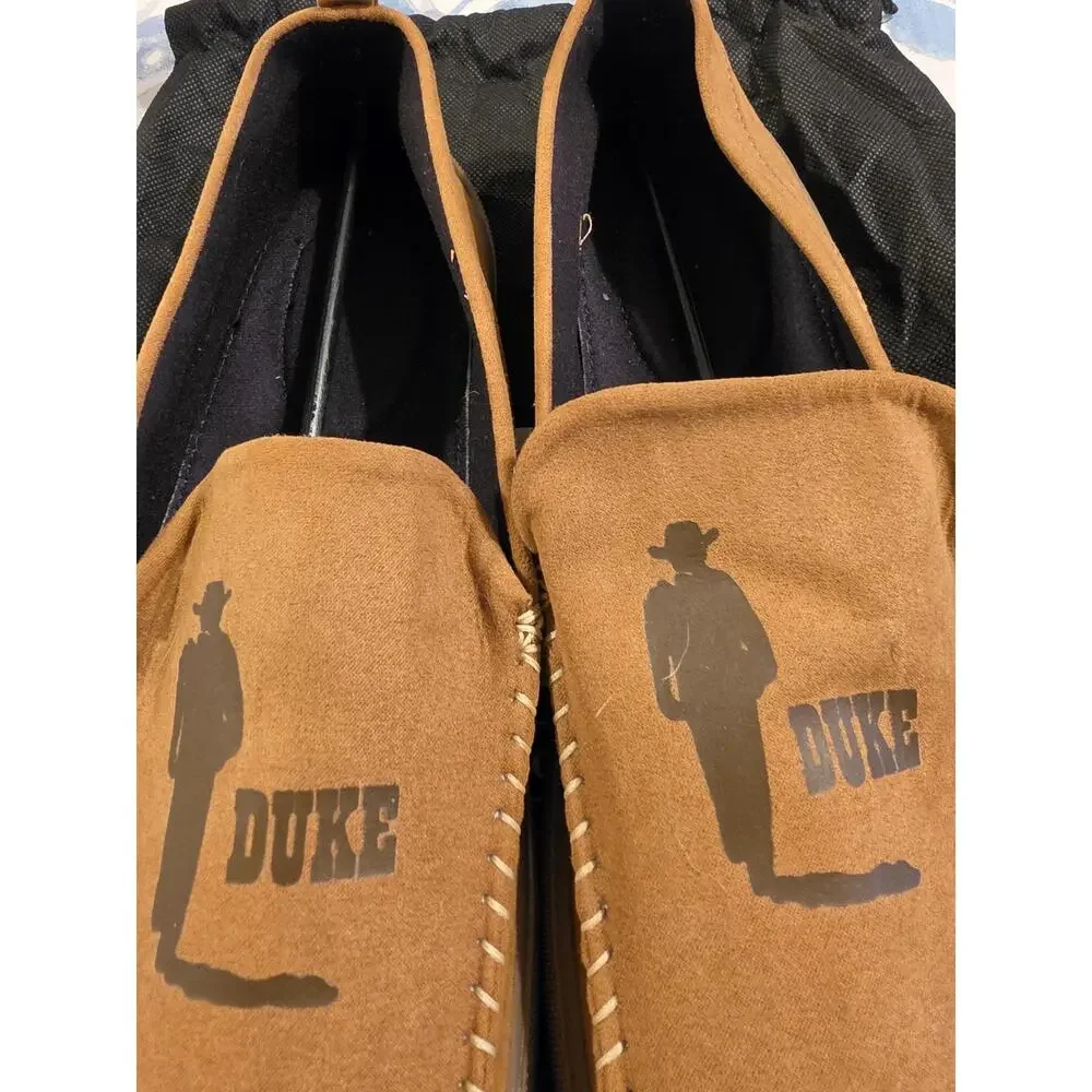 Men's New Size 12 Bradford Exchange John Wayne Faux-Suede Duke Moccasins